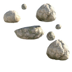 Obraz premium 3D Rock Formation Render – Isolated on Transparent Background