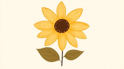 Fototapeta premium Simple Sunflower Illustration.