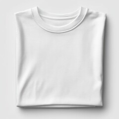 White Cotton T-Shirt Laid Flat on a Light Background for Design Use