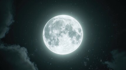 Obraz premium Full Moon Night Sky: Celestial Majesty