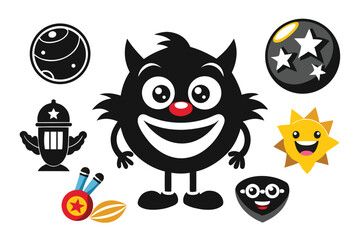 Funny Cartoon Mascot Vector Logo Design Template – Smiling Character for Branding & Ads

