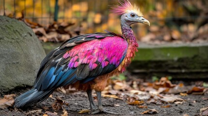 Obraz premium Colorful bird in autumnal environment