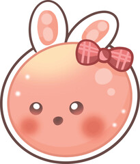 Fototapeta premium Cute jelly bunny with a bow on its head