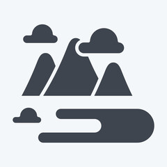 Icon Hill. related to Kazakhstan symbol. glyph style. design editable