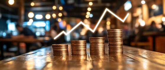 Growth, Coins, Restaurant, Night