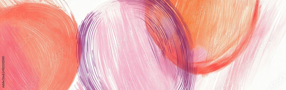 Poster colorful abstract pencil strokes design with circular composition for creative backgrounds