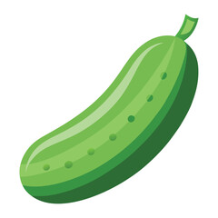 Green Cucumber in a Simple Vector Design