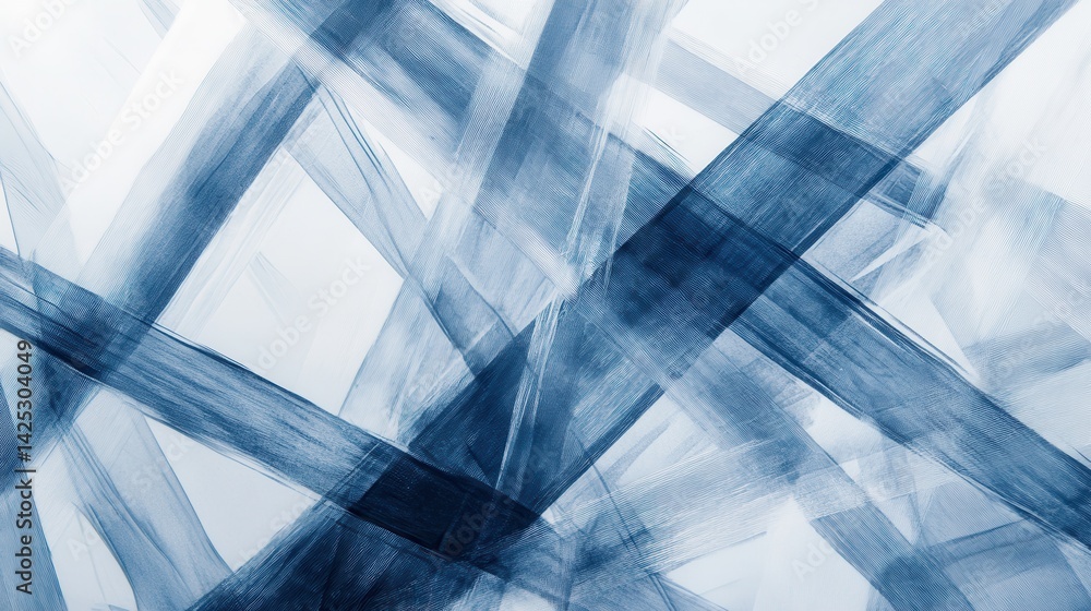 Leinwandbilder abstract muted gray and blue pencil strokes crossing, creating a chaotic yet textured pattern on whi