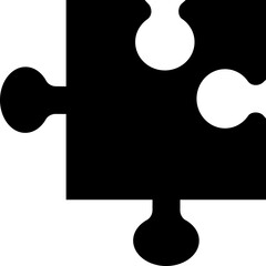 Puzzle piece icon in flat Plugins symbol puzzle pieces use for playing isolated on transparent background