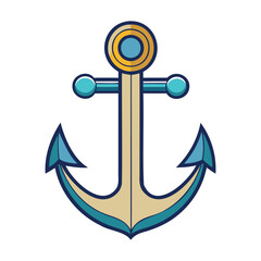 Nautical Emblem Simple Anchor Vector