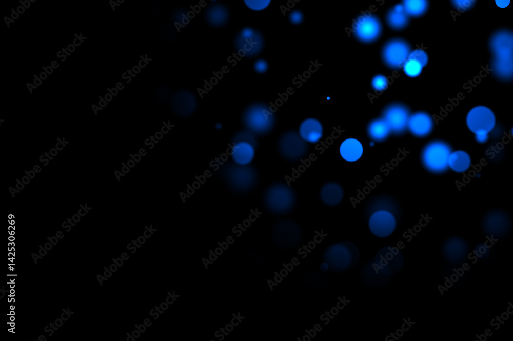 Aufkleber blue bokeh light background with glowing circles and blur effect for abstract festive digital design