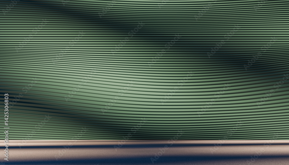 Poster minimalistic modern background with wavy green lines, abstract geometric pattern, futuristic wall de