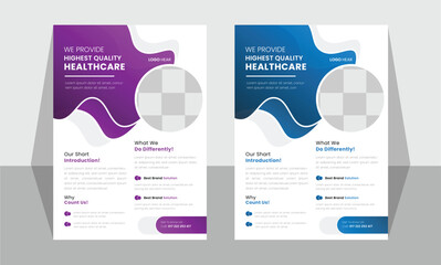 Flyer design. Corporate business report cover, brochure or flyer design. Leaflet presentation. Teal Flyer with abstract circle, round shapes background.