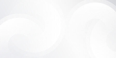 White background with white circle lines digital future background abstract design