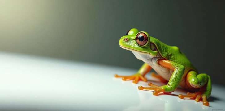 Le grenouille regarde le panneau blanc avec curiosit? et d?ception , panneau blanc, aquarium, v?g?tal