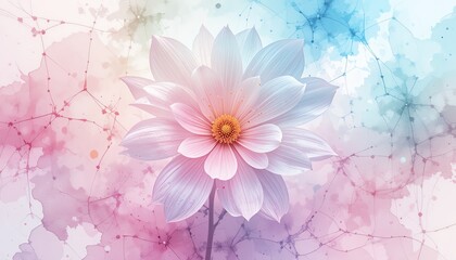 Obraz premium Delicate Pastel Flower Blossom on Watercolor Background Artistic Floral Design