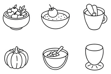 gazpacho line art healthy soup drawing for decor