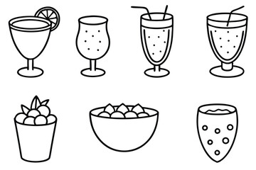 gazpacho line art vector drawing with summer vibes