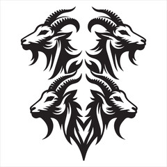 create goat Silhouette Vector with white background