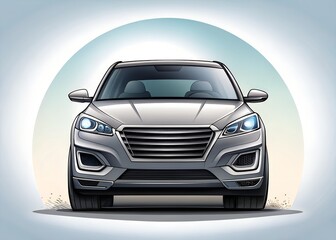 Perspective View Car Vector Illustration &ndash; Conceptual Design for Automotive Visualization

