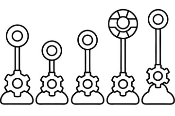 gear shift line art suitable for t shirt graphics