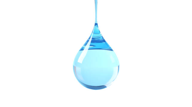 3D Water Drop Icon isolated on transparent background