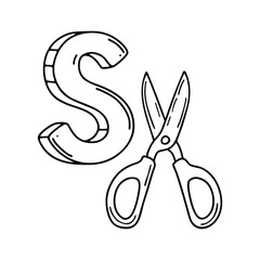 An illustration of letter S stand for Scissors