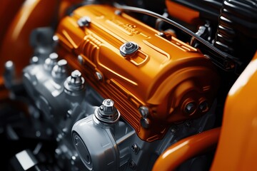 Fototapeta premium Close-up motorcycle engine components