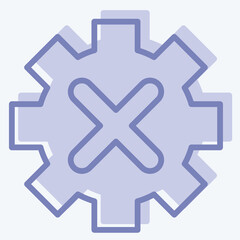 Icon Gear. related to Exclamation symbol. two tone style. design editable