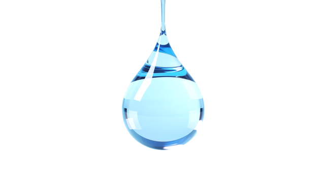 3D Water Drop Icon isolated on transparent background
