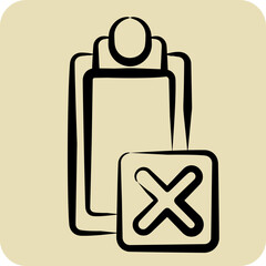 Icon Task. related to Exclamation symbol. hand drawn style. design editable