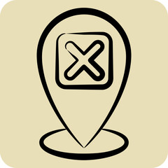 Icon Point. related to Exclamation symbol. hand drawn style. design editable