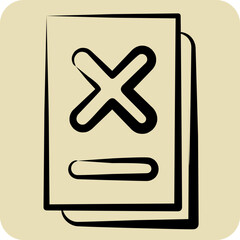 Obraz premium Icon Document. related to Exclamation symbol. hand drawn style. design editable