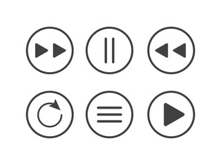 play button vector icon set