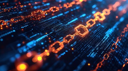 Obraz premium Digital Blockchain Concept