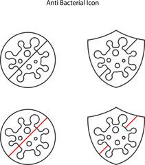 Antibacterial label or antibacterial icon vector isolated in outline style. Simple Antibacterial icon vector for product packaging design element. 