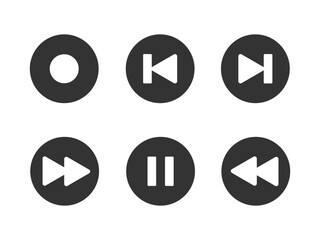 play and stop button vector icon set