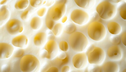 Close-up view of creamy foam with bubbles. highlighting texture and surface details. ideal for culinary and beverage-related visuals