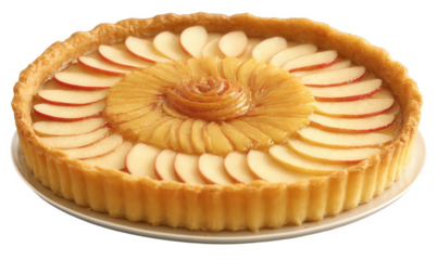 Tarte Tatin - A classic French upside-down caramelized apple tart, where the apples are cooked in butter and sugar before