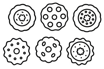 ginger snap line art illustration of holiday cookies