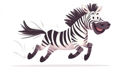 Cartoon Zebra Running