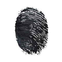 Fingerprint black isolated on transparent background.
