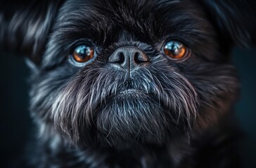 Lifelike close-up of an Affenpinscher, defined muscles, glossy coat