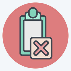 Icon Task. related to Exclamation symbol. color mate style. design editable