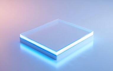 Abstract illuminated square platform