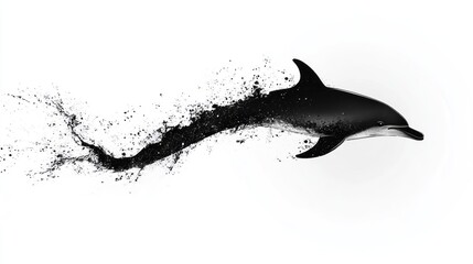 Dolphin in Ink Splash