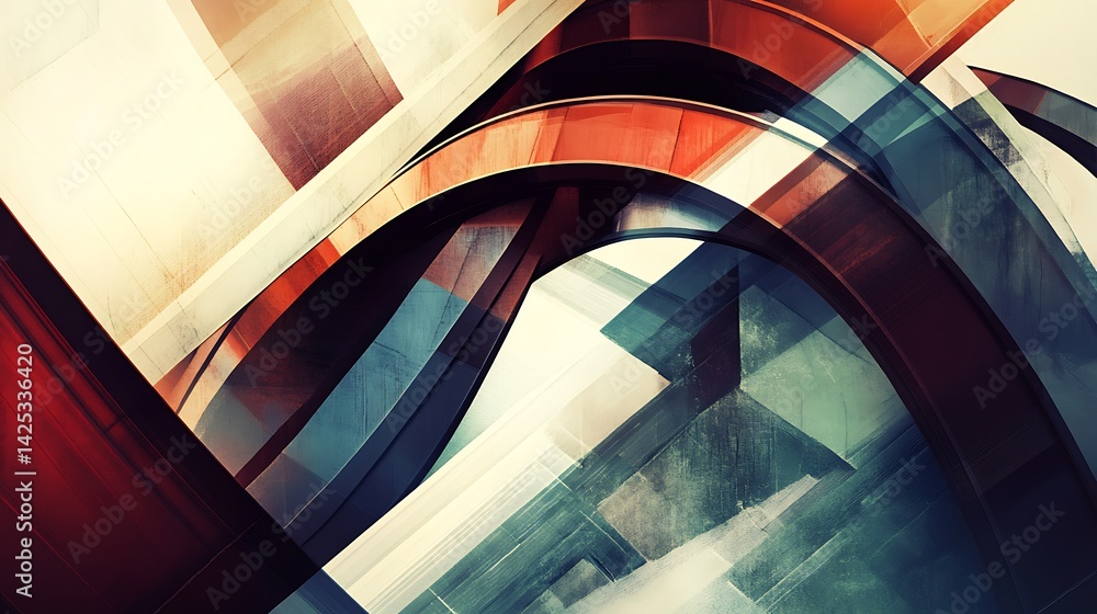 Poster abstract architecture curves.