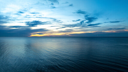 Nature of the ocean and blue sky Summer with sunshine, sandy beaches, clear blue waters sparkling...