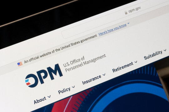 Portland, OR, USA - Apr 21, 2025: Homepage of the U.S. Office of Personnel Management (OPM), an independent federal agency that manages the United States federal civil service, is seen on a computer.