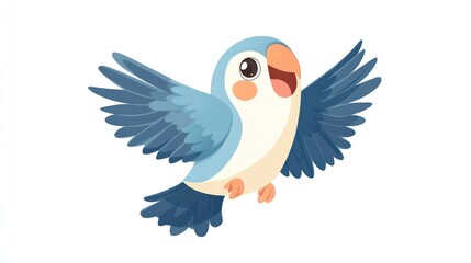 Fototapeta premium Cute light blue bird in flight